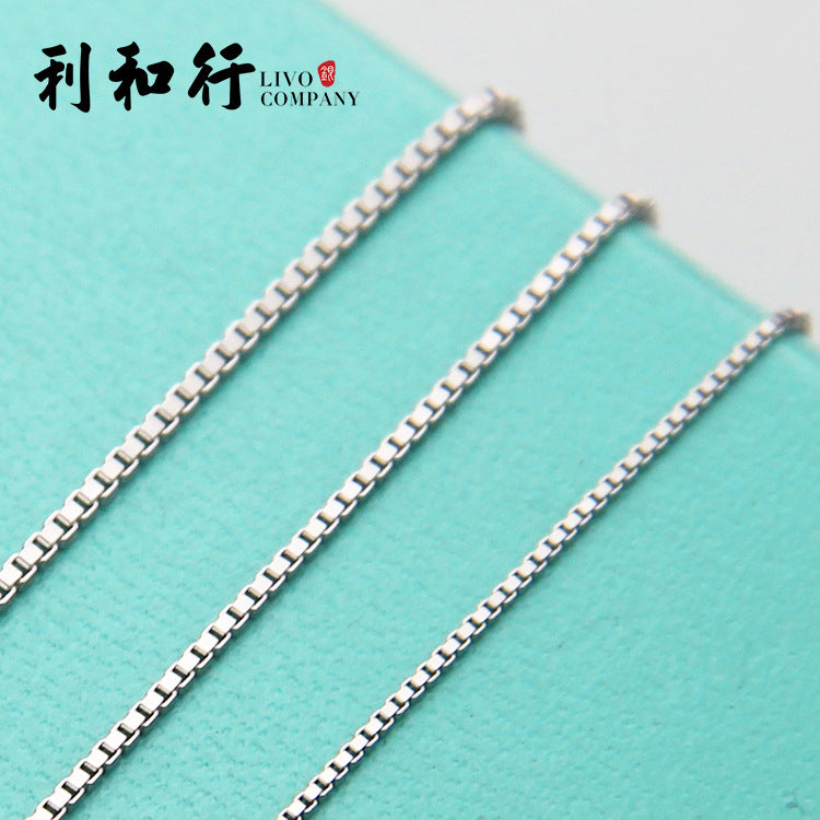 925 Sterling Silver Necklace Jewelry Women's Clavicle Chain High-End Pendant Chain Water Wave Chain Extension Melon Seed Chain Snake Bone Chain
