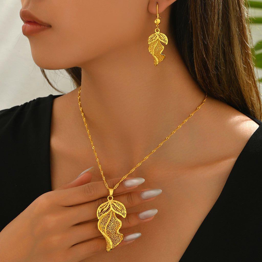 Open Leaf Drop Jewelry