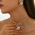 Multicolor Double-Round Pendant Jewelry