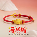 Twelve Zodiac Pure Silver 999 Woven Red Bracelet Light Luxury High-Grade Sense Birth Year Bracelet Ins Style Horse Year Bracelet