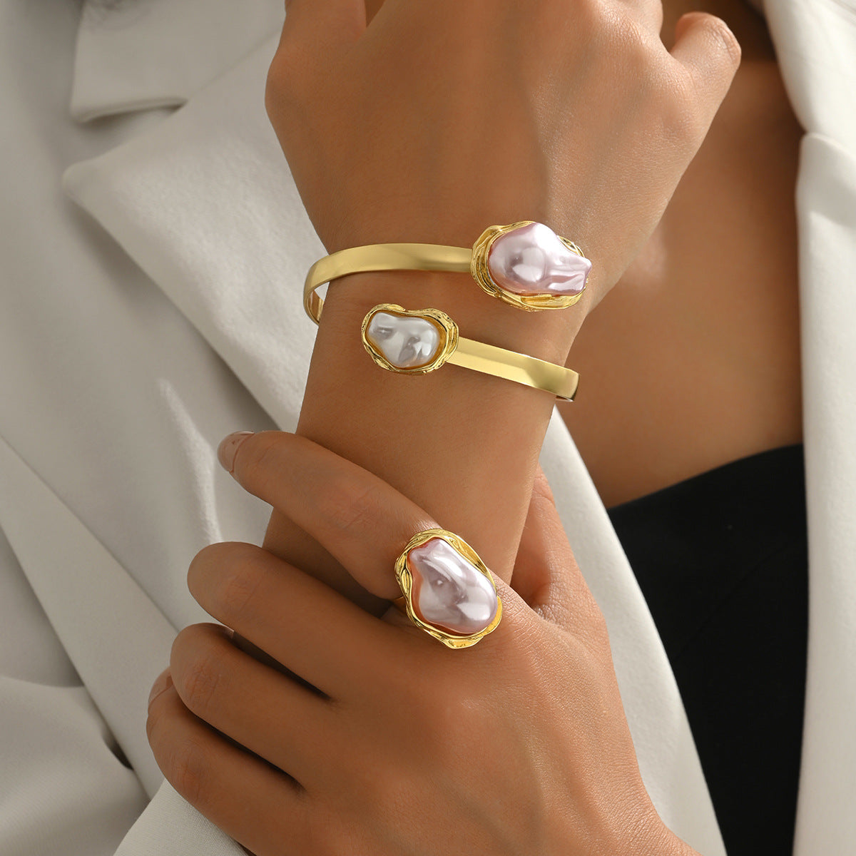 Pearl-Effect Open Band Jewelry — product image 4