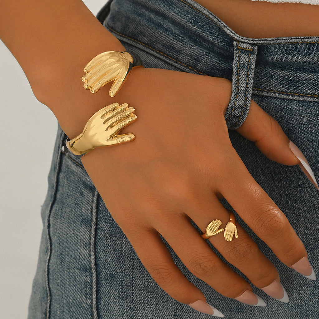 Embracing Hands Open Cuff Jewelry — product image 2