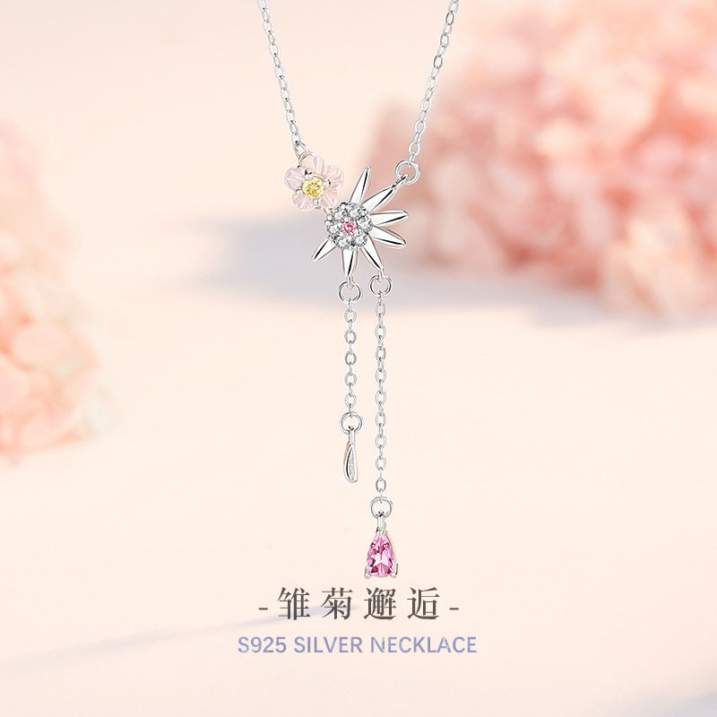 Collana in argento sterling 925 – margherita e madreperla