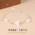 Silver Jewelry Source Factory Wholesale S925 Sterling Silver Broken Silver Couple Bracelet New Butterfly Dancing White Chalcedony Bracelet for Women
