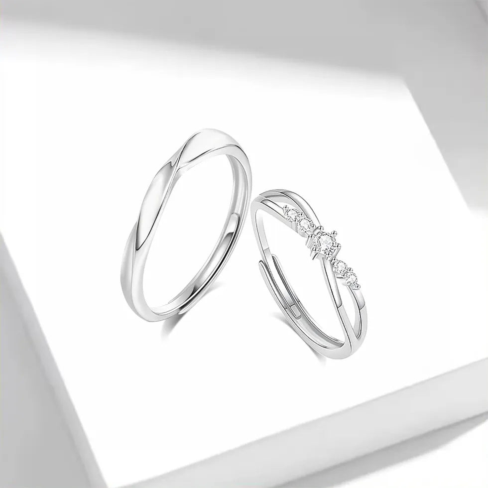 Mobius Pure Silver 999 Couple Ring Light Luxury High-Grade Star Ring Ins Valentine's Day Starry Ring