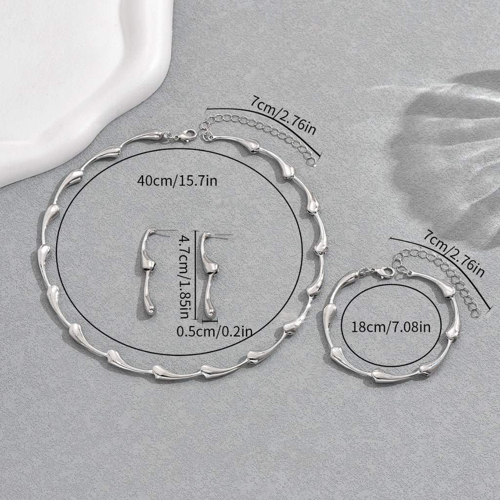 Silver-Tone Droplet Station Jewelry — product image 4