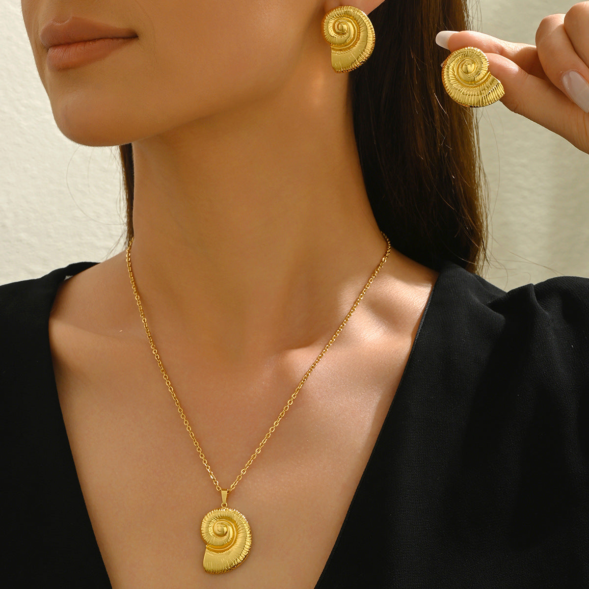 Coiled Shell Pendant Jewelry