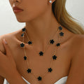 Layered Black Blossom Jewelry