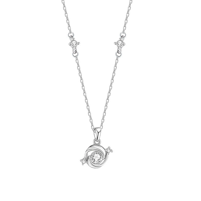 S925 Sterling Silver Rose Love Necklace Bracelet Set Female Light Luxury Niche Zircon Valentine's Day Gift Silver Jewelry Wholesale