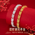 Immediately Rich Pure Silver 999 Bracelet Women's Light Luxury High-End Sense of Wealth Coin Bracelet Ins Style Copper Coin Gourd Bracelet