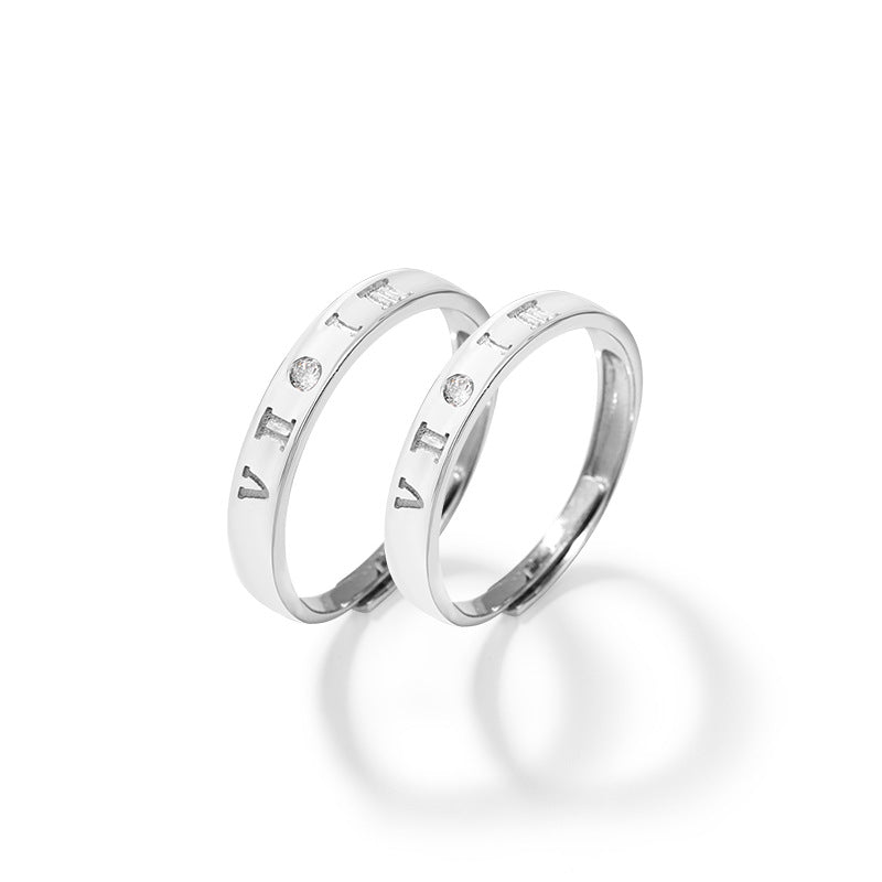 Original Love Secret Sterling Silver 925 Couple Ring Men and Women High Sense I Love You Plain Ring Mobius Pair Ring