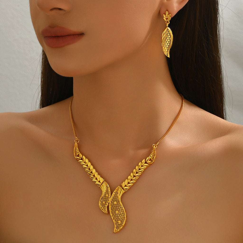 Open Leaf Statement Necklace Jewelry — product image 2