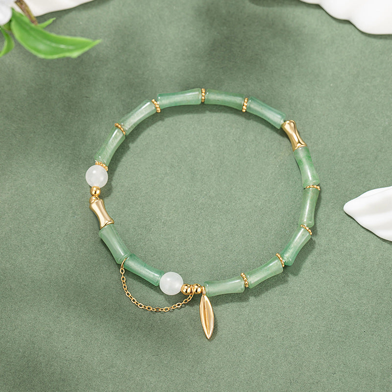 Armband aus 925er Sterlingsilber – Bambus und Jade