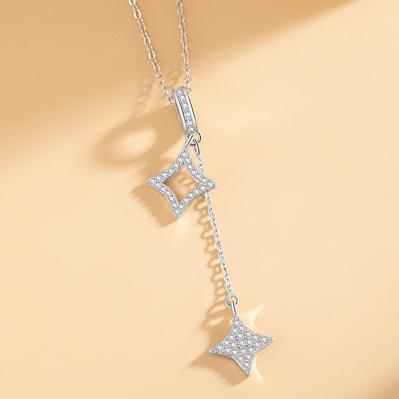 Halskette aus 925er Sterlingsilber – Stern und Zirkonia-Akzente