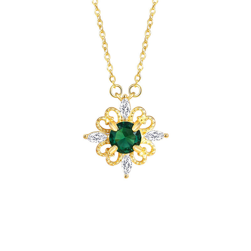 Original Clover Sterling Silver 925 Necklace Female Niche Design Light Luxury Zircon Clavicle Chain Ins Style Love Pendant