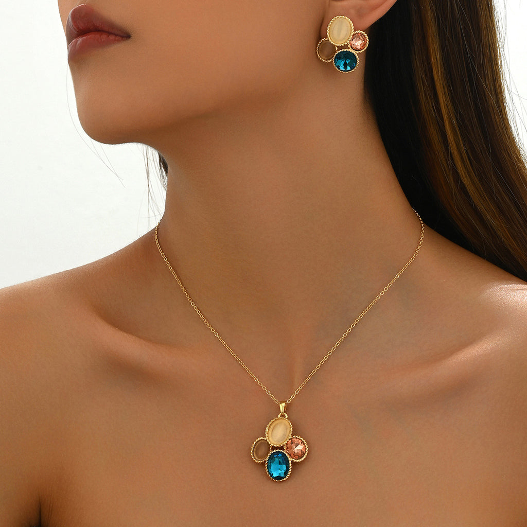 Blue and Peach Triple-Center Jewelry — product image 2