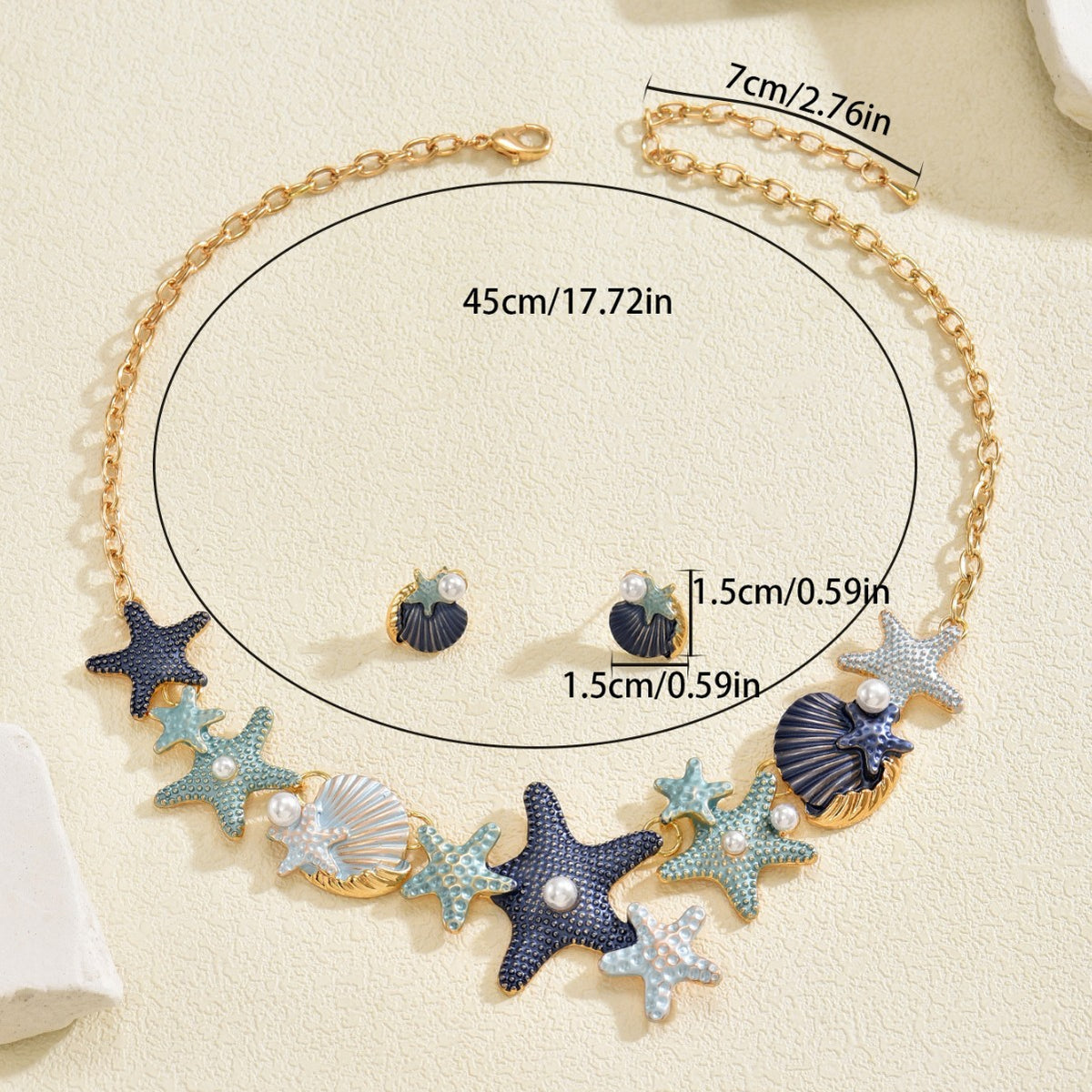 Blue Starfish and Shell Jewelry — product image 4