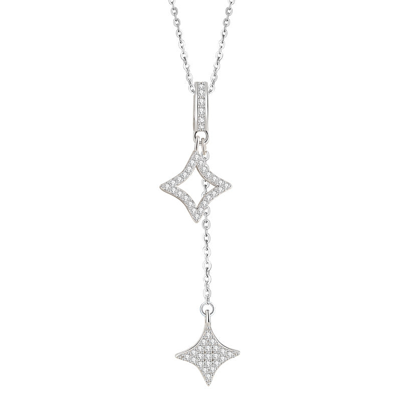 Halskette aus 925er Sterlingsilber – Stern und Zirkonia-Akzente