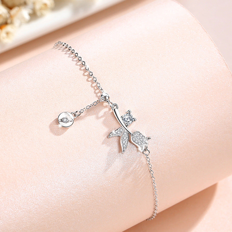 Armband aus 925er Sterlingsilber – Lilie