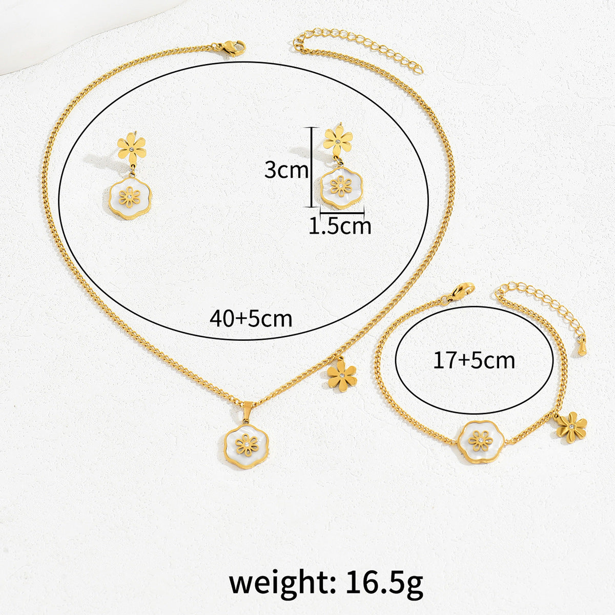 Tiny Flower and Hexagon Jewelry — product image 4
