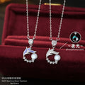 Luminous Enamel S925 Sterling Silver Necklace Mermaid Garland Moonstone Pendant Niche Girlfriends Clavicle Chain Gift for Women