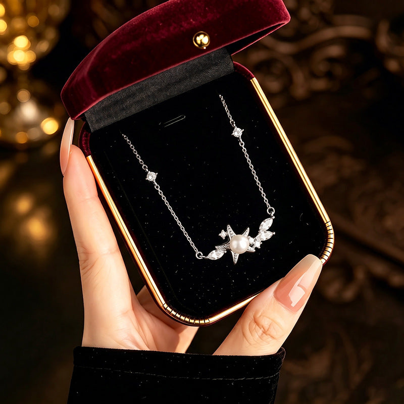 S925 Sterling Silver Necklace Bracelet Stud Earrings Beading Set Female Ocean Style Starfish Girl Birthday Gift Silver Jewelry Wholesale