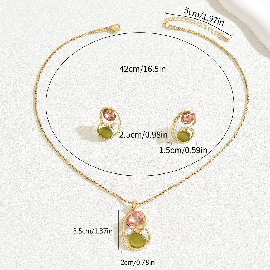 Pink and Olive Double-Center Jewelry — product image 4