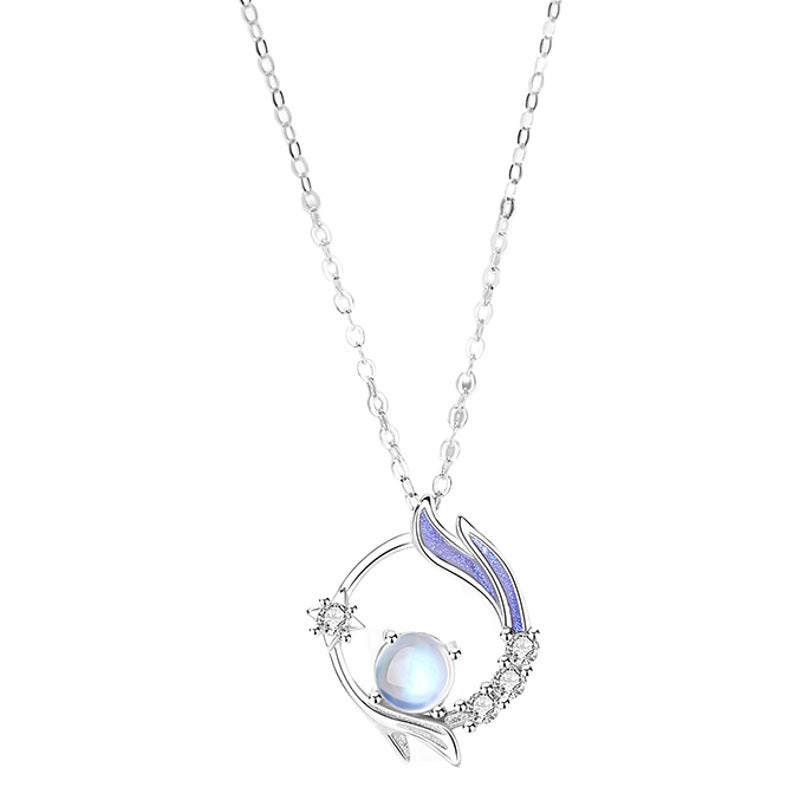 Original Design Chang'an Dream Necklace Female S925 Sterling Silver Valentine's Day Glaze Niche Simple Temperament Pendant