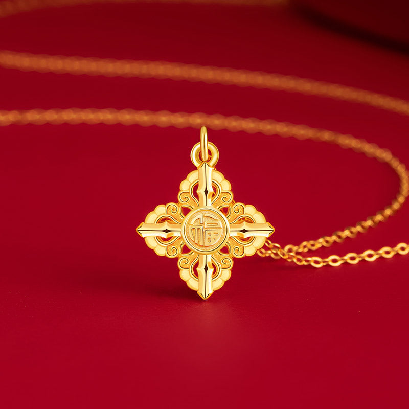 Diamond Pestle Sterling Silver 925 Necklace Light Luxury High-Grade Cross Flower Clavicle Chain Mother's Day Lucky Clover Pendant