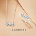 Star Sterling Silver 925 Necklace Female Niche Design Light Luxury round Zircon Clavicle Chain Ins Style Meteor Shower Pendant