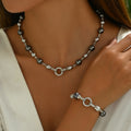 Dark Pearl-Effect Link Jewelry