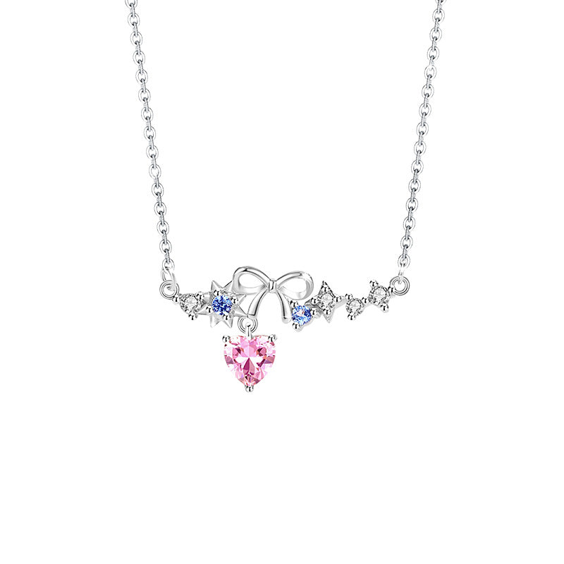 Sterling Silver Star and Bow Necklace
