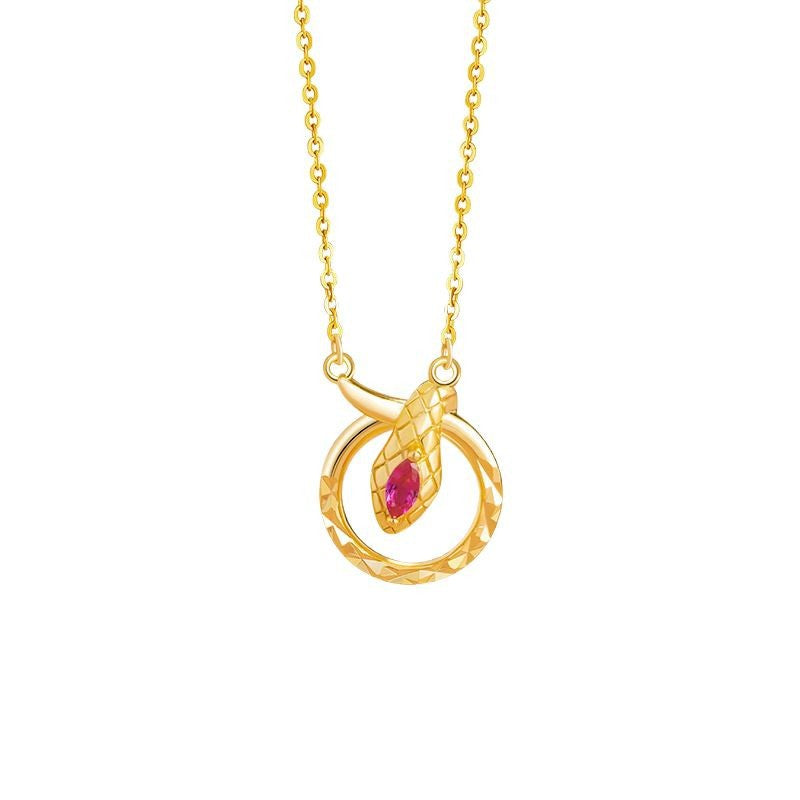 Lingsnake Sterling Silver 925 Necklace Light Luxury High-Grade Mobius Ring Zodiac Clavicle Chain Ins Style Animal Year Pendant