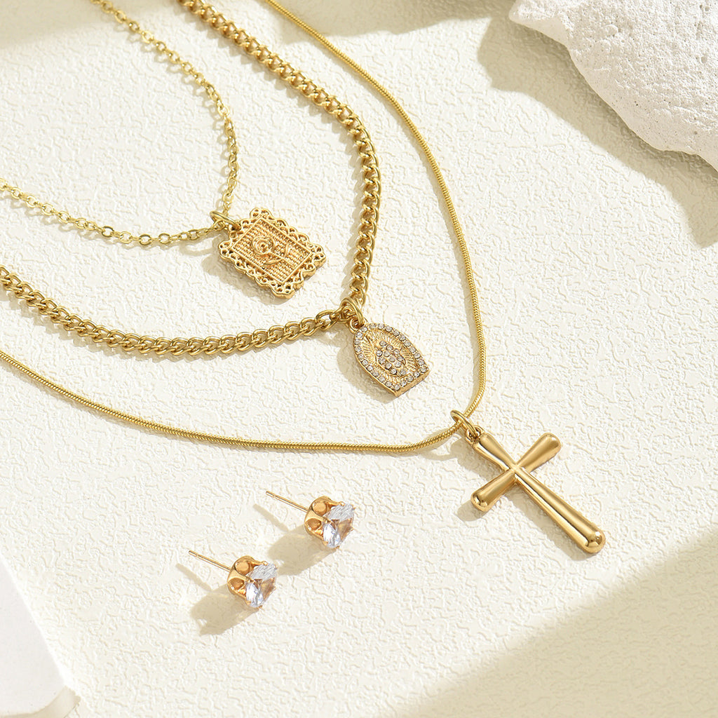 Layered Cross and Tag Jewelry — product image 2