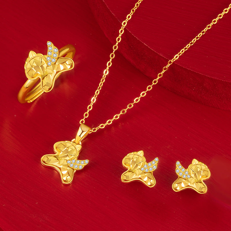 Immediately Rich Flower Sterling Silver 925 Necklace Women's Light Luxury High-Grade Sense Birth Year Zircon Clavicle Chain Zodiac Horse Pendant