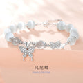 Butterfly Sterling Silver 925 Bracelet Female Niche Design Light Luxury Opal Bracelet for Girlfriend Ins Style Zircon Bracelet