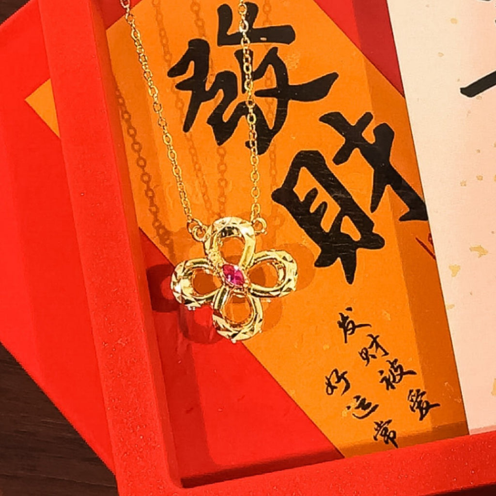 Lingsnake Sterling Silver 925 Necklace Light Luxury High-Grade Lucky Clover Zodiac Clavicle Chain Ins Style Birth Year Pendant