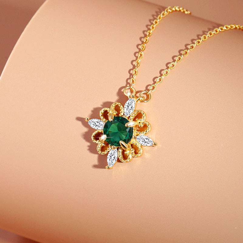 Original Clover Sterling Silver 925 Necklace Female Niche Design Light Luxury Zircon Clavicle Chain Ins Style Love Pendant