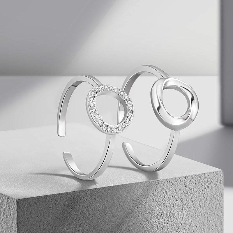 Mobius Ring Sterling Silver 925 Couple Ring Niche Design Light Luxury Double Ring Ring Ins Style Symbol Pair Ring