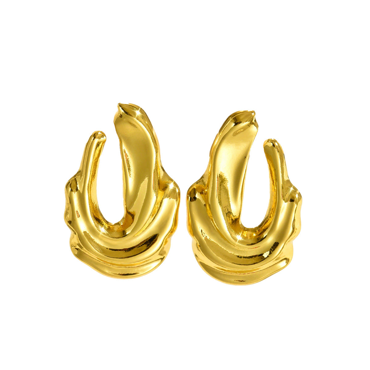 Layered Sculptural Hoop Earrings — product image 5
