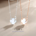 Lucky Clover Sterling Silver 925 Necklace Women's Fashion All-Match Zircon Clavicle Chain Goods Ins White Fritillary Pendant