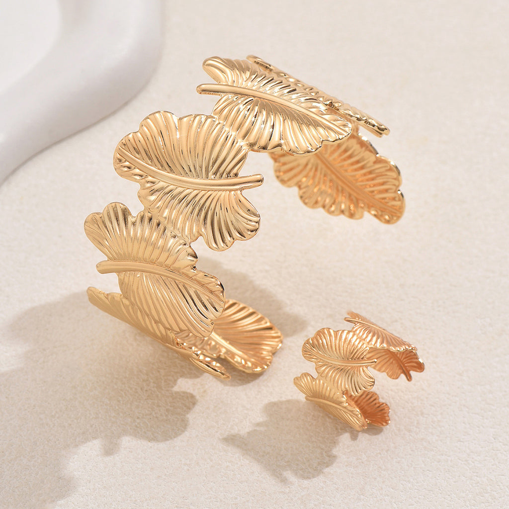 Textured Leaf Cuff Jewelry — product image 3