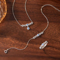 Mobius Sterling Silver 925 Necklace Women's Light Luxury High-Grade Blue Zircon Clavicle Chain Small Red Book Same Pendant