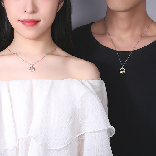 A Shell Has Your Sterling Silver 925 Couple Necklace Men's and Women's Light Luxury Niche Design Clavicle Chain Whale Has Your Pendant