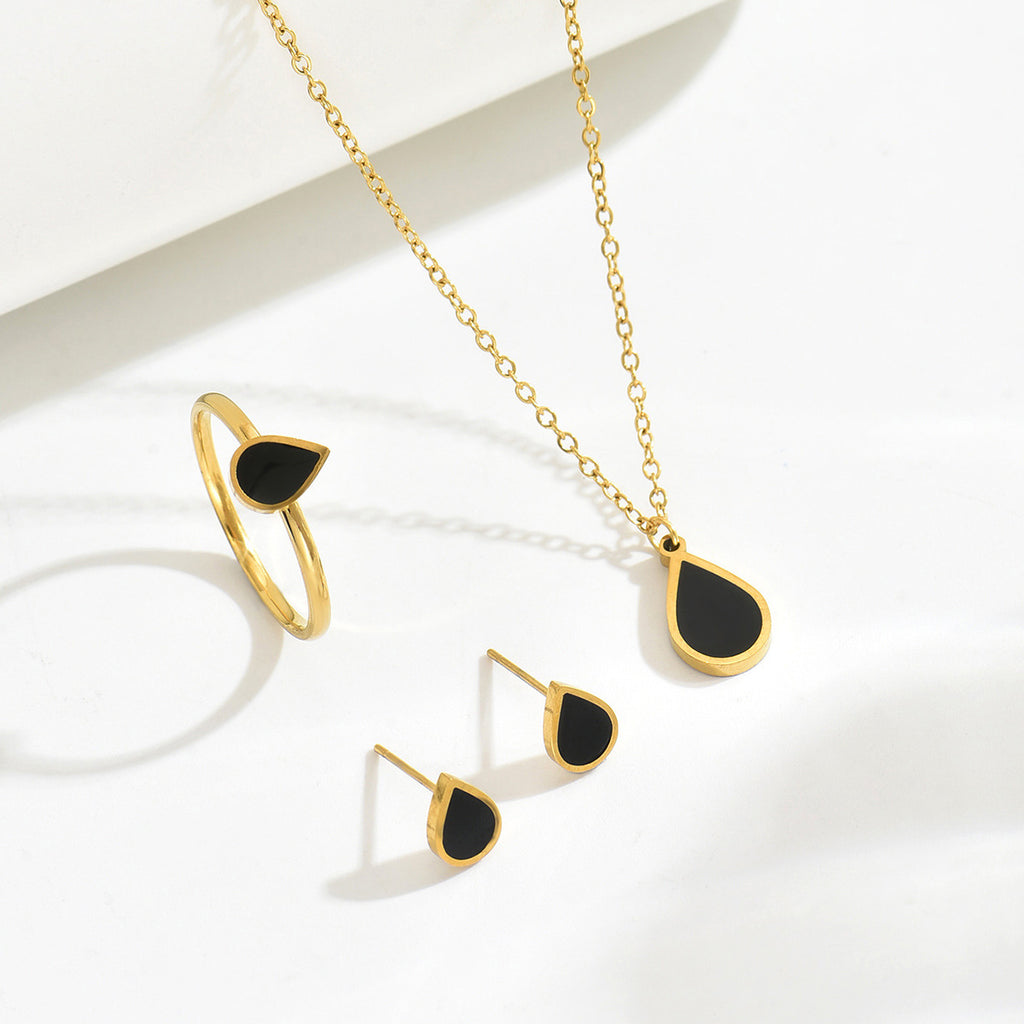 Tiny Black Teardrop Jewelry — product image 3