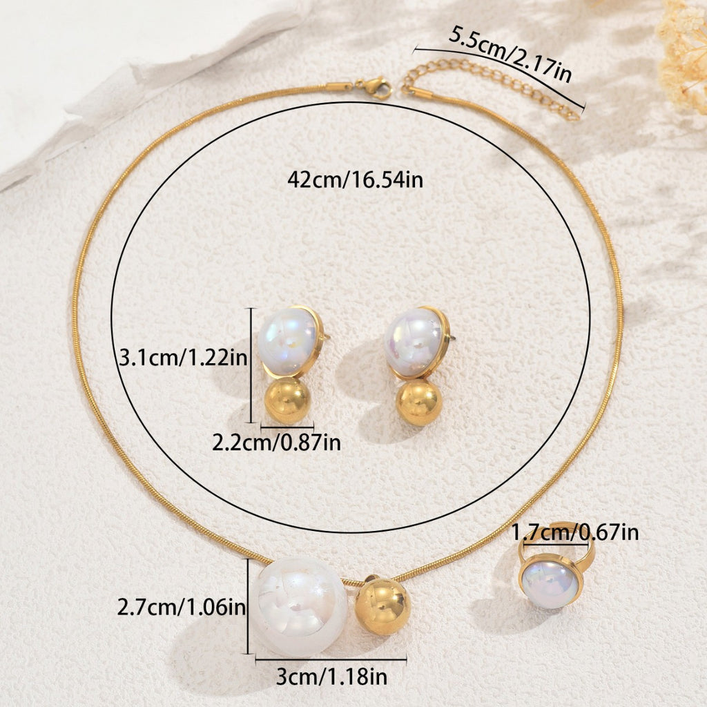 Pearl-Effect Double-Round Jewelry — product image 4