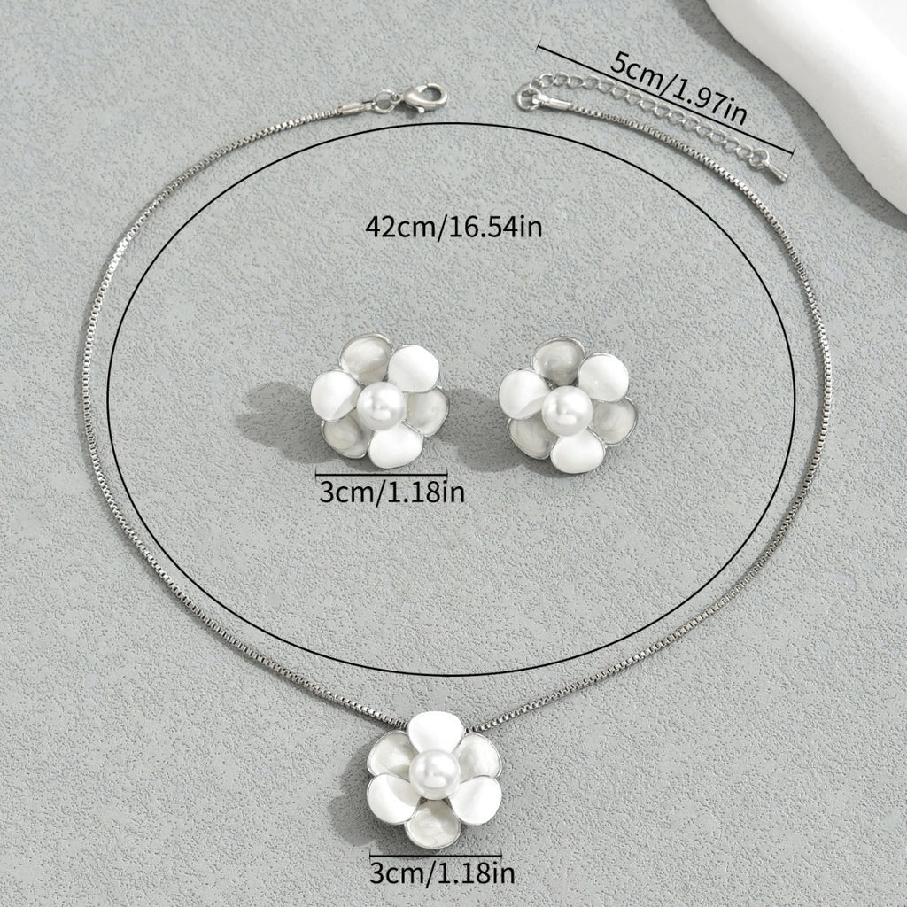 Pearl-Effect Flower Jewelry — product image 3