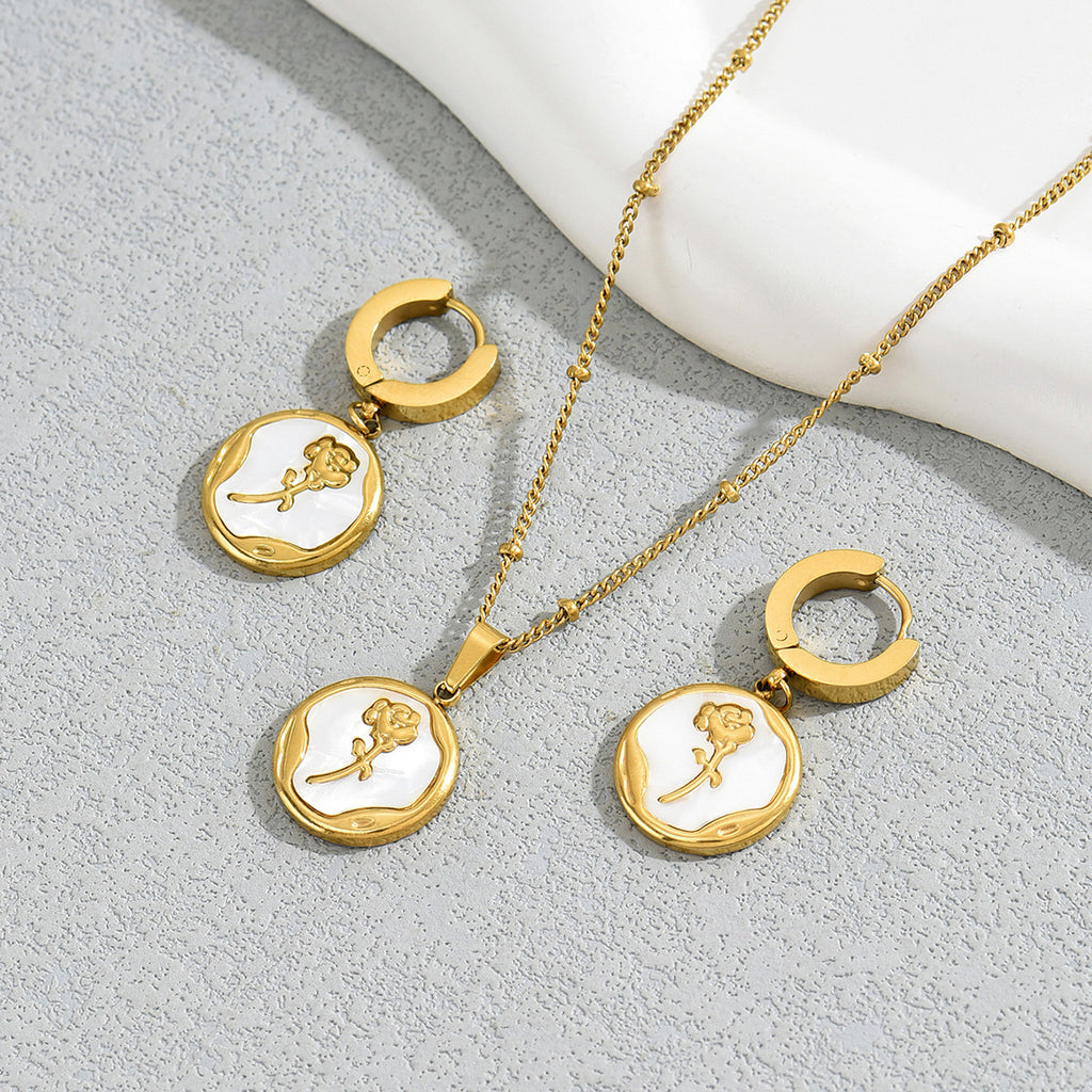 Petite Rose-Detail Circle Jewelry — product image 3