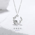 Rose Sterling Silver 925 Necklace for Women, Niche Design, Light Luxury Clavicle Chain, INS Style Garland Zircon Pendant