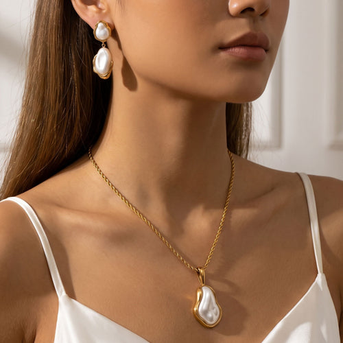 Baroque Pearl-Effect Drop Jewelry